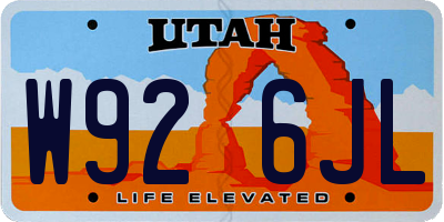 UT license plate W926JL