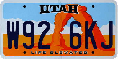 UT license plate W926KJ