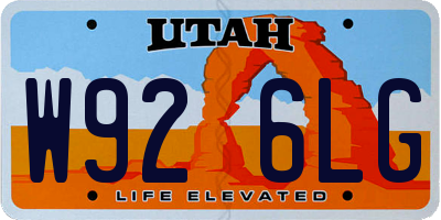 UT license plate W926LG