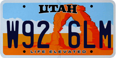 UT license plate W926LM