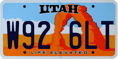 UT license plate W926LT
