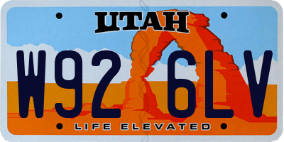 UT license plate W926LV