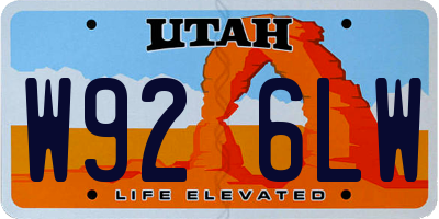 UT license plate W926LW