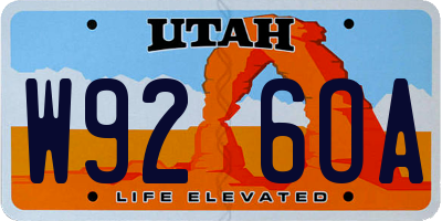 UT license plate W926OA