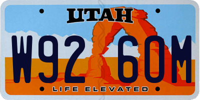 UT license plate W926OM