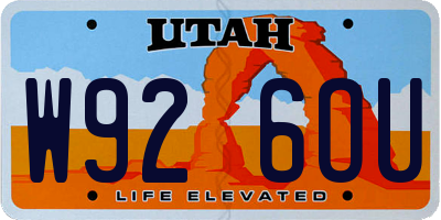 UT license plate W926OU