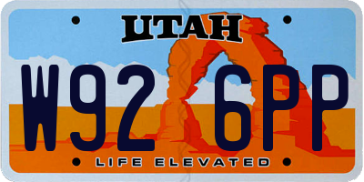 UT license plate W926PP