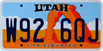UT license plate W926QJ