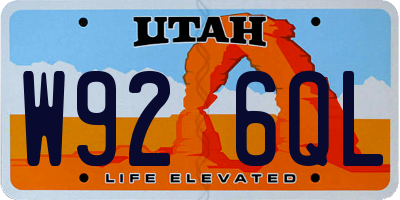 UT license plate W926QL