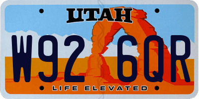 UT license plate W926QR