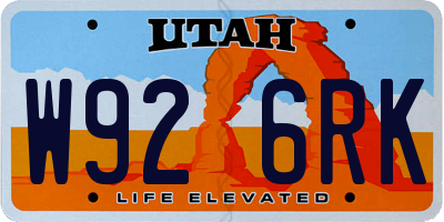 UT license plate W926RK