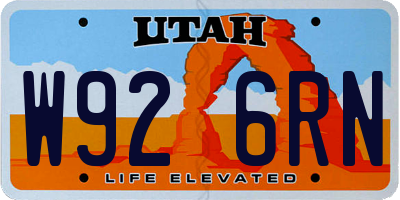 UT license plate W926RN