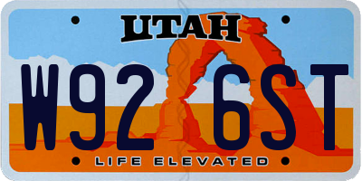 UT license plate W926ST