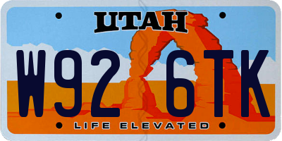 UT license plate W926TK