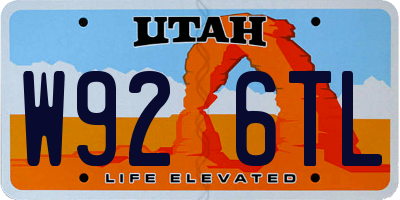 UT license plate W926TL