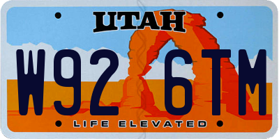 UT license plate W926TM