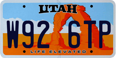 UT license plate W926TP