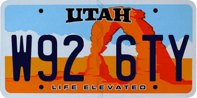 UT license plate W926TY