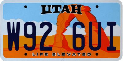 UT license plate W926UI