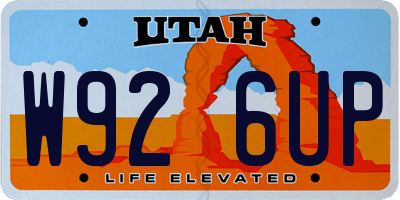 UT license plate W926UP