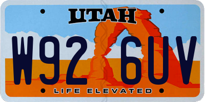 UT license plate W926UV