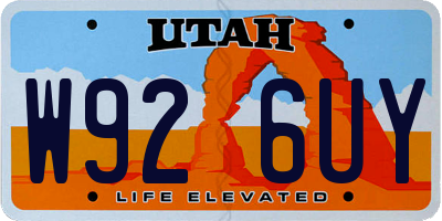 UT license plate W926UY