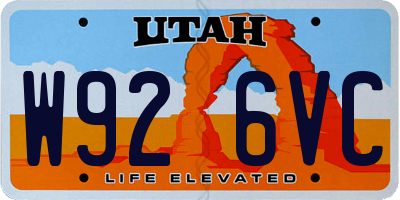 UT license plate W926VC