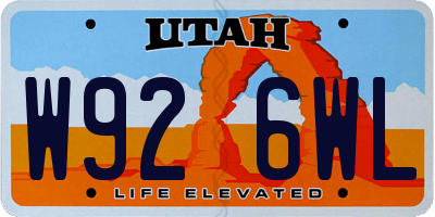 UT license plate W926WL