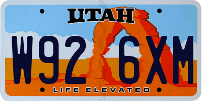 UT license plate W926XM