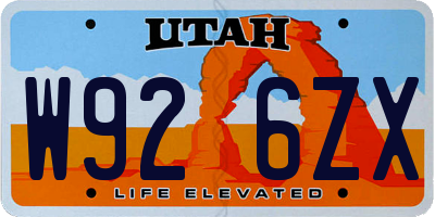 UT license plate W926ZX
