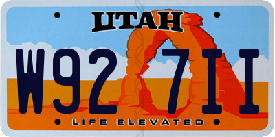 UT license plate W927II