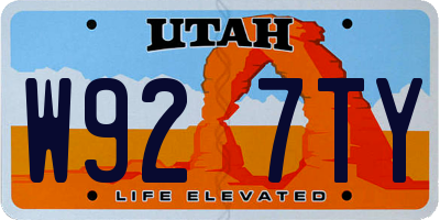 UT license plate W927TY