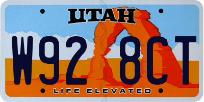 UT license plate W928CT