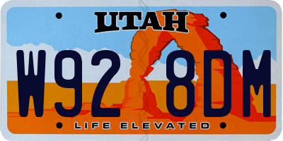 UT license plate W928DM