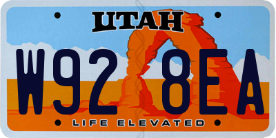 UT license plate W928EA