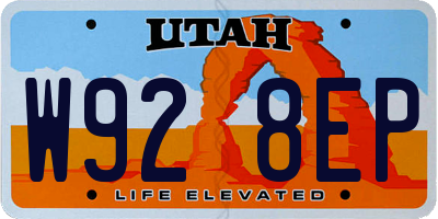 UT license plate W928EP