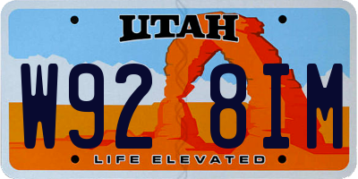 UT license plate W928IM