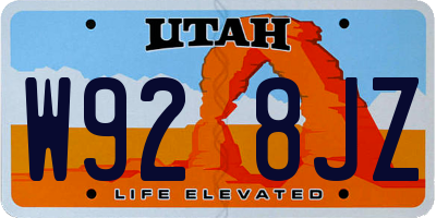 UT license plate W928JZ