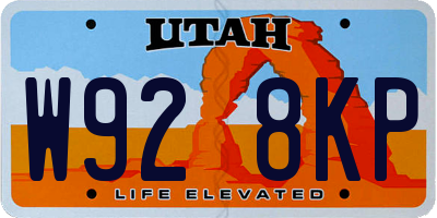 UT license plate W928KP