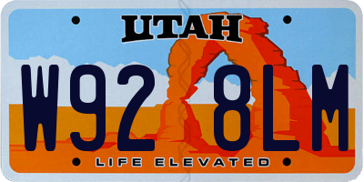 UT license plate W928LM