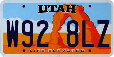 UT license plate W928LZ