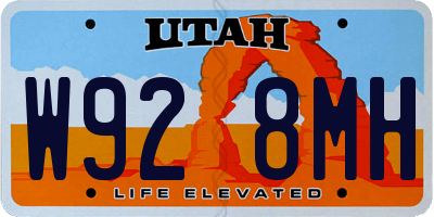UT license plate W928MH