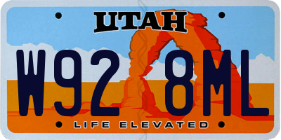 UT license plate W928ML