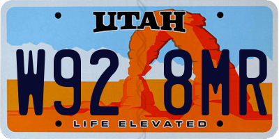 UT license plate W928MR
