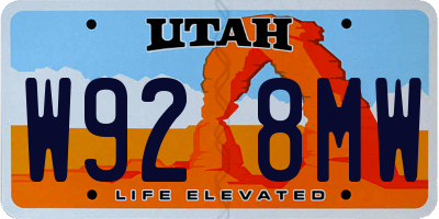 UT license plate W928MW