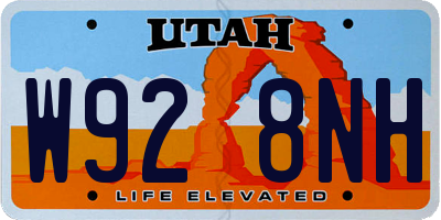 UT license plate W928NH