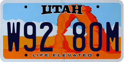 UT license plate W928OM