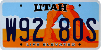 UT license plate W928OS