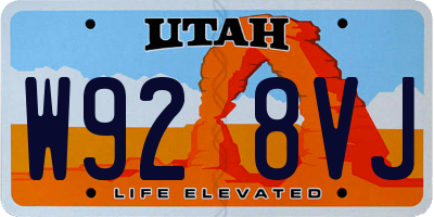UT license plate W928VJ