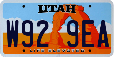UT license plate W929EA